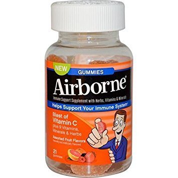 2 Packs of Airborne Vitamin C Gummies For Adults - Assorted Fruit Flavors - 21 Count