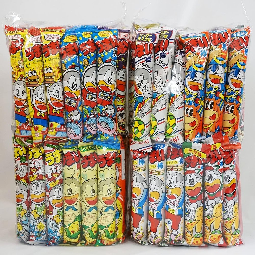 Assorted Japanese Junk Food Snack "Umaibo" 100 Packs of 11 Types