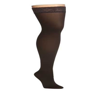 LEGEND Opaque 20-30 mmHg Thigh Highs with Closed Toe (Large, Charcoal)