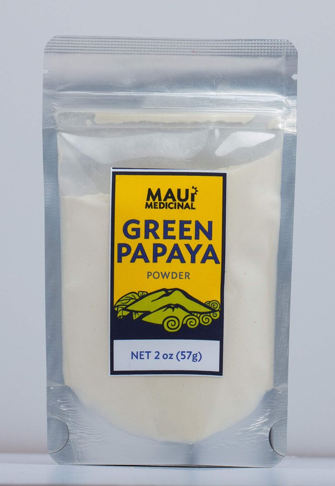 Maui Medicinal Herbs Green Papaya Fruit Powder 2oz Zip-Pouch