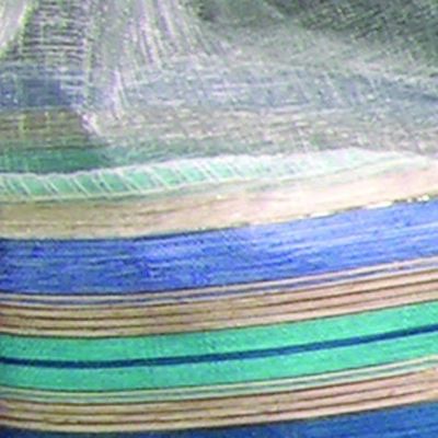 The Ribbon People Club Pack of 12 Ivory and Blue Contemporary Gift Bags 5" x 7.5"