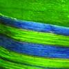 Club Pack of 12 Green and Blue Striped Gift Bag 7.5" x 5" view 1