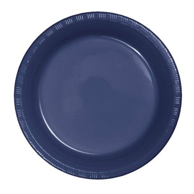 Club Pack of 240 Navy Blue Disposable Plastic Party Lunch Plates 7"
