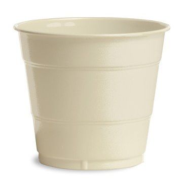Club Pack of 240 Traditional Ivory White Disposable Plastic Drinking Party Tumbler Cups 12 oz.