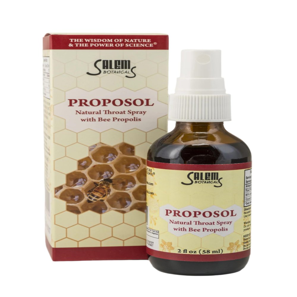 Salem Botanicals Proposol Natural Throat Spray with Bee Propolis - 2 fl oz (58 mL) - Supports Oral & Throat Health, Daily Mouth Care Spray