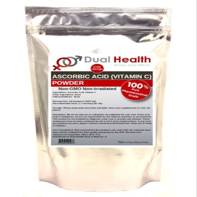 Ascorbic Acid (2.5kg - 5.5 lbs) Pure Vitamin C Powder High Potency Food Grade Cell and Immune Support Non-GMO Soluble Fine Crystals Antioxidant Bulk Supplements Skin Hair Bones Teeth Nails