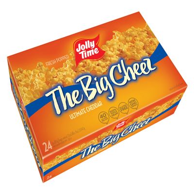 Jolly Time The Big Cheez Flavored Microwave Popcorn (Bulk 24 Pack Box), Cheddar, 72 Ounce