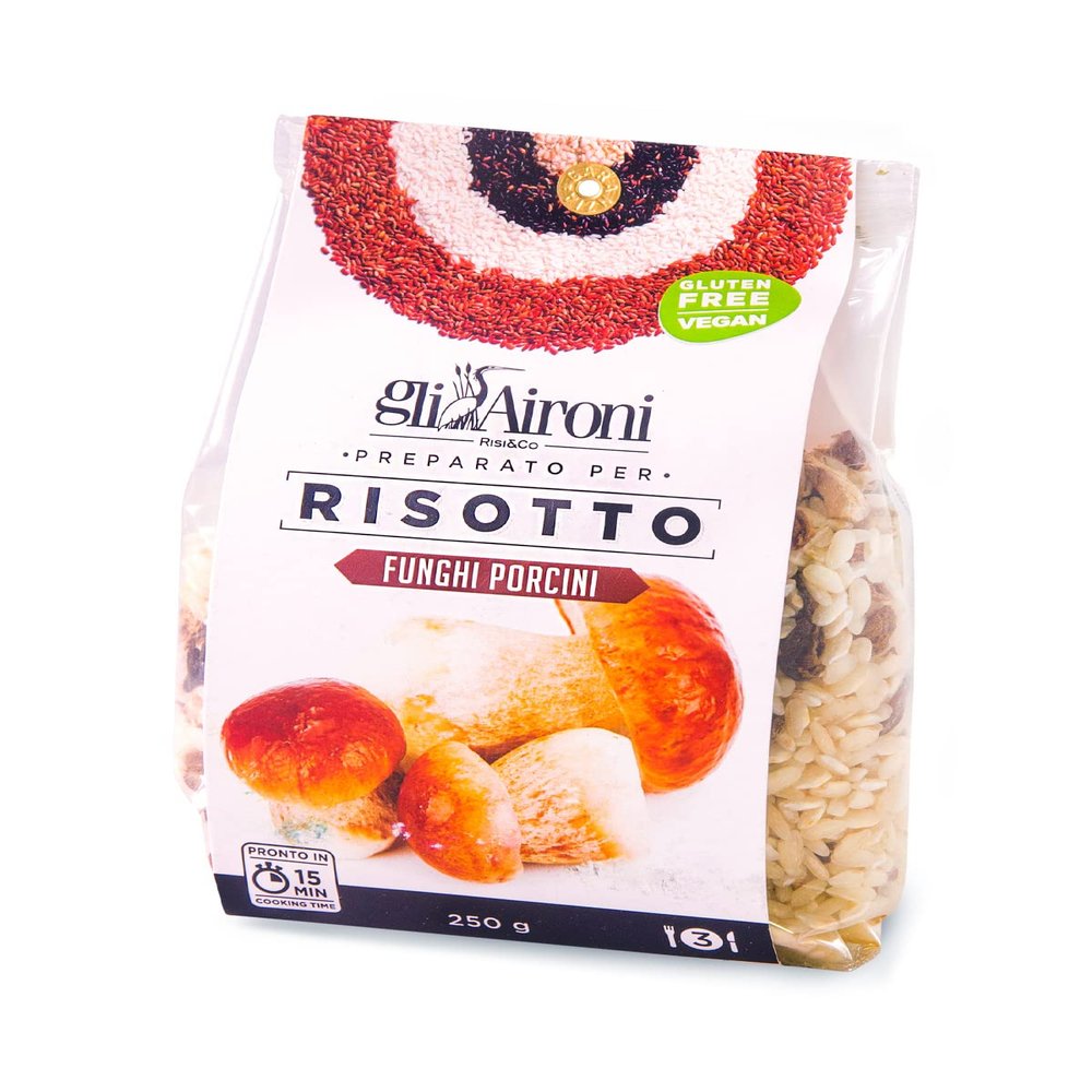 Gli Aironi. Risotto Mix. Porcini Mushrooms. 250g (8.82oz)