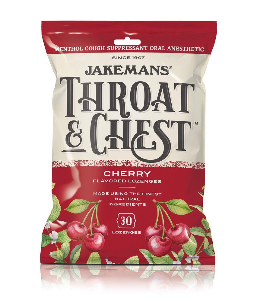 Jakemans Throat and Chest Lozenges - Cherry - Case of 12 - 30 Pack