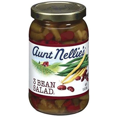 Aunt Nellies 3 Bean Salad Classic Sweet Tangy Ready-to-Eat Bean Medley Green Wax Kidney Beans in Light Vinegar Dressing (15.5 oz, 3-Pack)