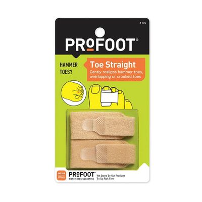 Profoot Toe Straight Hammertoe Wrap 1 Pair, Gently Realigns Hammer Toes Overlapping Toes or Crooked Toes, Cushions to Prevent Rubbing and Irritation from Shoes