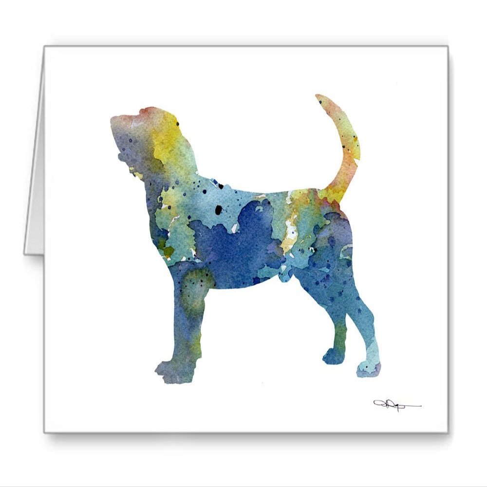 DJ Rogers Fine Art Bloodhound - Set of 10 Note Cards With Envelopes