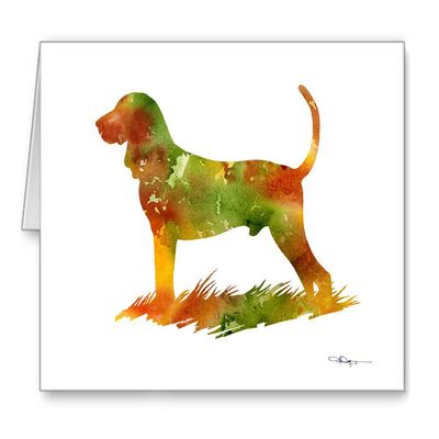DJ Rogers Fine Art Black and Tan Coonhound - Set of 10 Note Cards With Envelopes