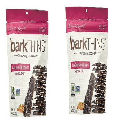 barkTHINS - Snacking Chocolates Dark Chocolate Almond with Sea Salt - 4.7 oz (pack of 2)