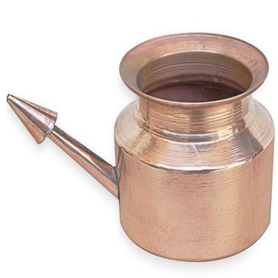 Wutsar RoyaltyLane Copper Neti Pot - Natural Ayurveda Cleaning System for Sinus & Nasal Passage - 3" x 3" Y