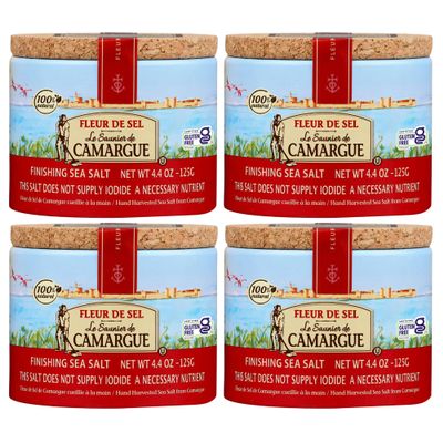 Le Saunier De Camargue | French Fleur Del Sel | Finishing Sea Salt, 4.4 oz (Pack of 4)