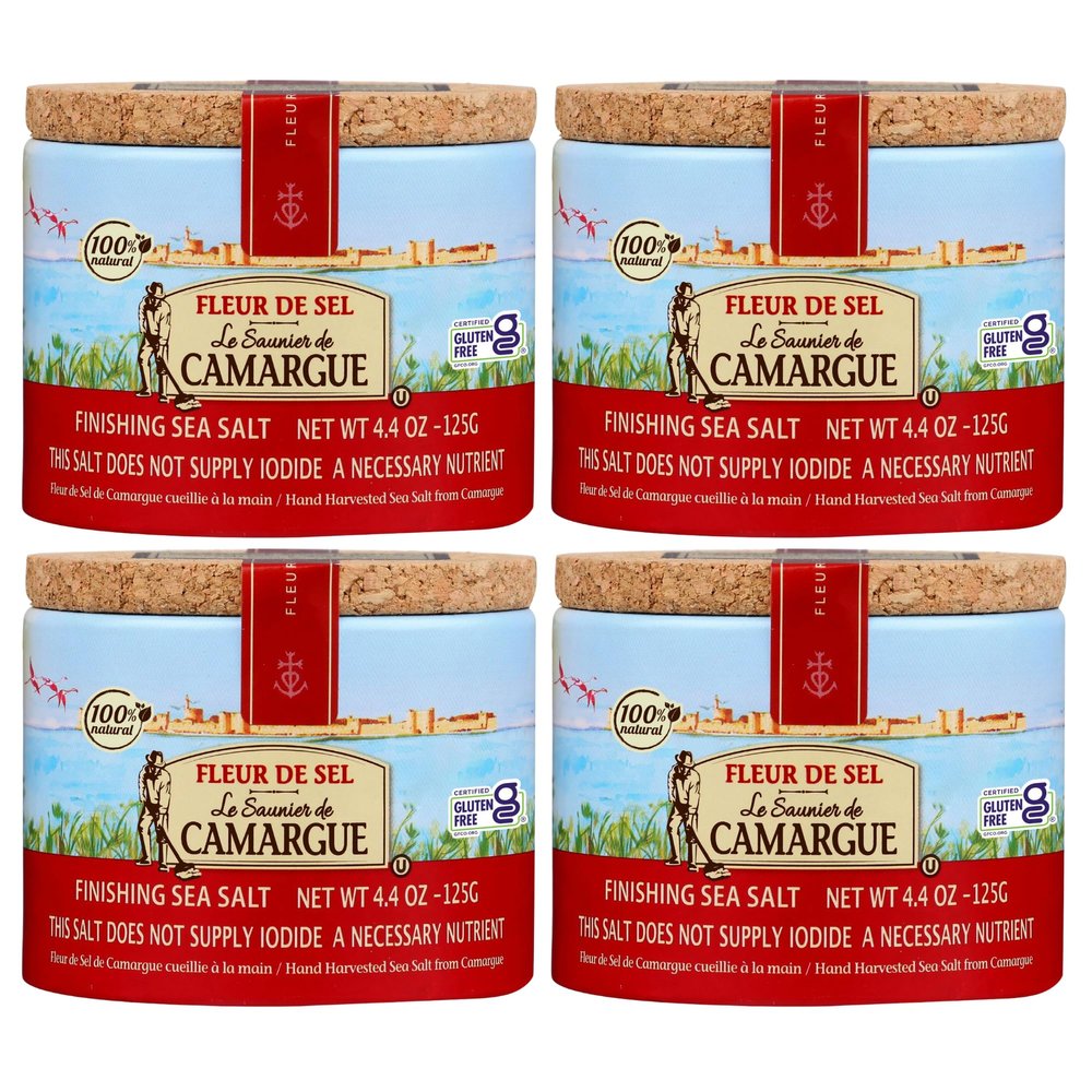 Le Saunier De Camargue | French Fleur Del Sel | Finishing Sea Salt, 4.4 oz (Pack of 4)