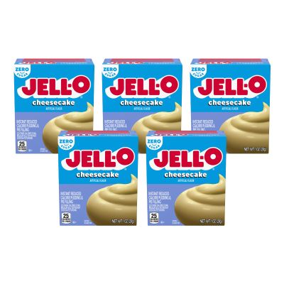 Jell-O Instant Pudding & Pie Filling Mix, Cheesecake Flavored, Sugar Free, Reduced Calorie, 1 oz (Pack of 5)