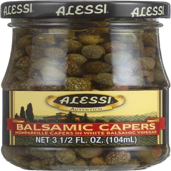 Alessi Capers in White Balsamic Vinegar - 3.5 oz - Case of 6