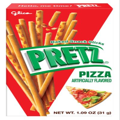 Glico, Pizza-Flavored Pretz Pizza Biscuit Sticks Bold Flavor in a Crunchy Biscuit Stick, Perfect Savory Snack 5-Pack (31g/1.09oz Each) Pretzels, 1.09 Ounce