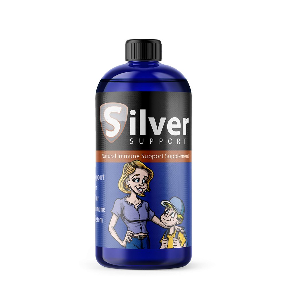 Silver Support - Nano Ionic Silver Technology - Liquid Immune Booster for All Ages and Pets - Cutting-Edge 10 ppm Formula Enhances Wellness - 32oz