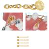 4 Pcs New Golden Traction Chain Dental Lingual Button Chains Orthodontics Materials Swivel Chain Dental Impacted Cuspid Eruption Appliance view 2