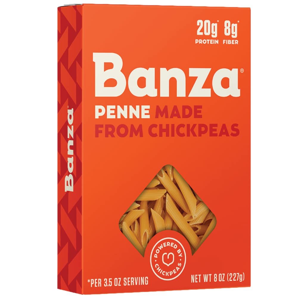 Banza Chickpea Penne Pasta: High Protein & Lower Carb (6-pack) (Penne)