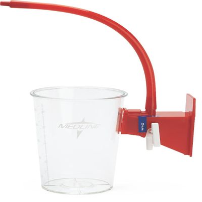 Medline Semi-Rigid Outer Canisters, 1000 cc with Red Bracket, Vacuum Tubing, Compatible with Suction Canister Carrier, Case of 8 Each
