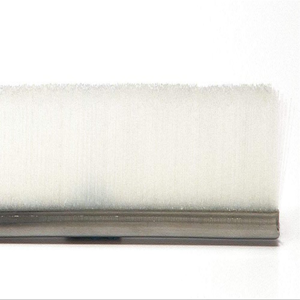 Tanis Brush MB760448 Strip Brush with 5/16" Type #7 Stainless Steel Backing, White Polyester Bristles, 48" Overall Length, 2" Trim Length, 0.012" Bristle Diameter