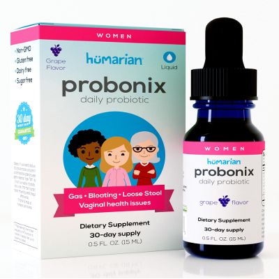 Probonix Humarian Liquid Probiotics for Women - 12-Strain Probiotic Drops to Fortify Womens Gut Health, Vaginal Health, Immunity and Overall Wellness - 30-Day Supply - Delicious Grape Flavor