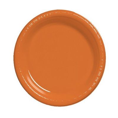 Club Pack of 240 Sunkissed Orange Disposable Plastic Party Lunch Plates 7"