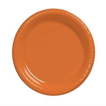 Club Pack of 240 Sunkissed Orange Disposable Plastic Party Lunch Plates 7"