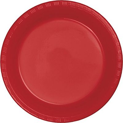 Club Pack of 240 Classic Red Disposable Plastic Party Dinner Plates 8.75"