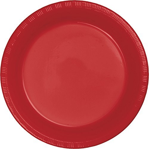 Club Pack of 240 Classic Red Disposable Plastic Party Dinner Plates 8.75"