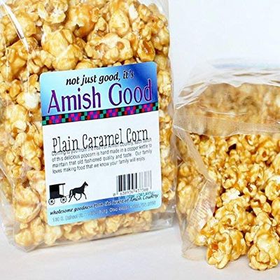 Amish Good 10 oz Caramel Popcorn 2 pack Handmade Gourmet Snack Our Copper Kettle Amish Made Fresh Caramel Flavored Popcorn Perfect For Carmel Corn Lovers And Holiday Gifts