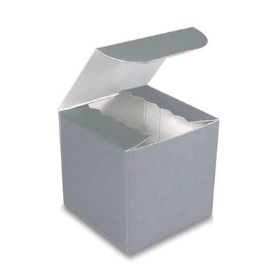 100ea - 8 X 8 X 3-1/2 Silver High Gloss Gift Box Width 8"
