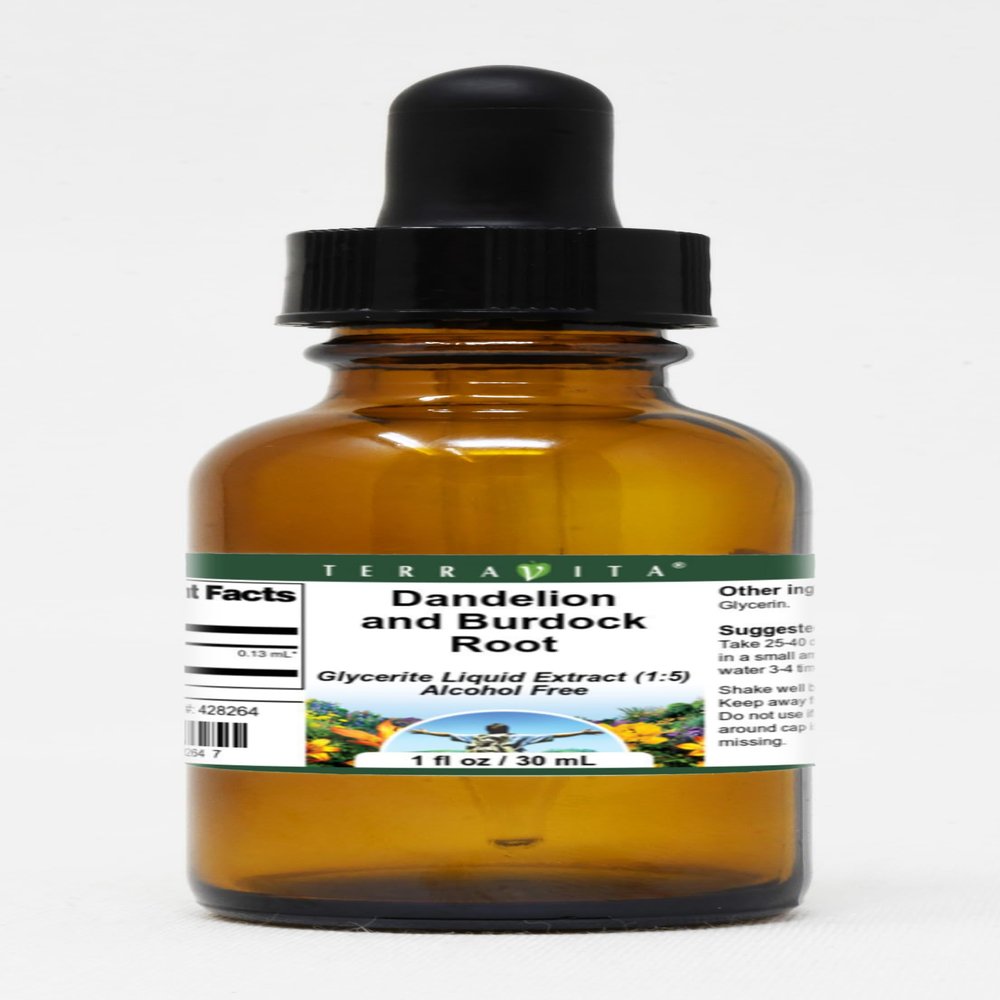 Dandelion Root and Burdock Root - Glycerite Liquid Extract (1:5) - No Flavor (1 fl oz, ZIN: 428264)