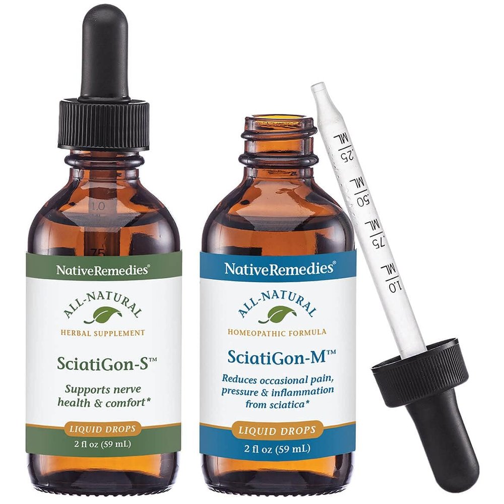 Native Remedies Complete Sciatigon ComboPack - All Natural Herbal Supplement Helps Reduce Pressure on The Sciatic Nerve and Natural Homeopathic Remedy Reduces Pain, Cramping and Numbness