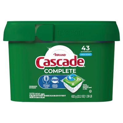 Cascade 98208PK ActionPacs, Fresh Scent, 22.5 oz Tub, 43/Tub