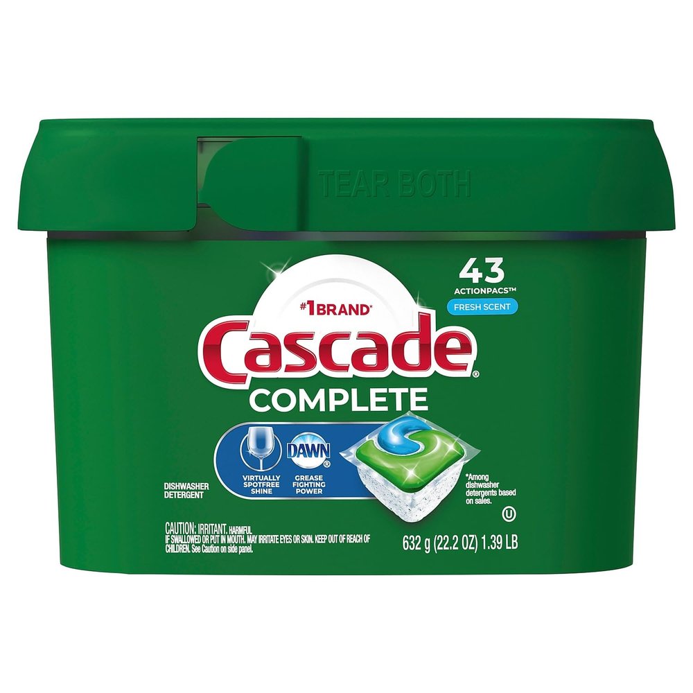 Cascade 98208PK ActionPacs, Fresh Scent, 22.5 oz Tub, 43/Tub