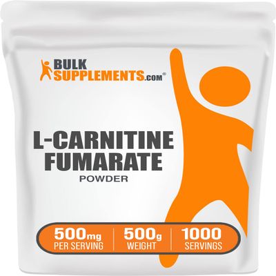 BulkSupplements.com L-Carnitine Fumarate Powder - Carnitine Supplement, Sports Nutrition, L-Carnitine 500mg - Gluten Free, 500mg per Serving, Gluten Free, 500g (1.1 lbs) (Pack of 1)