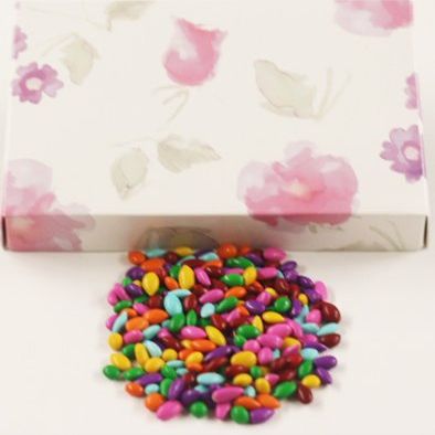 Scott's Cakes Halloween Mix Chocolate Covered Sunflower Seeds in a 8 oz. Pastel Flower Box
