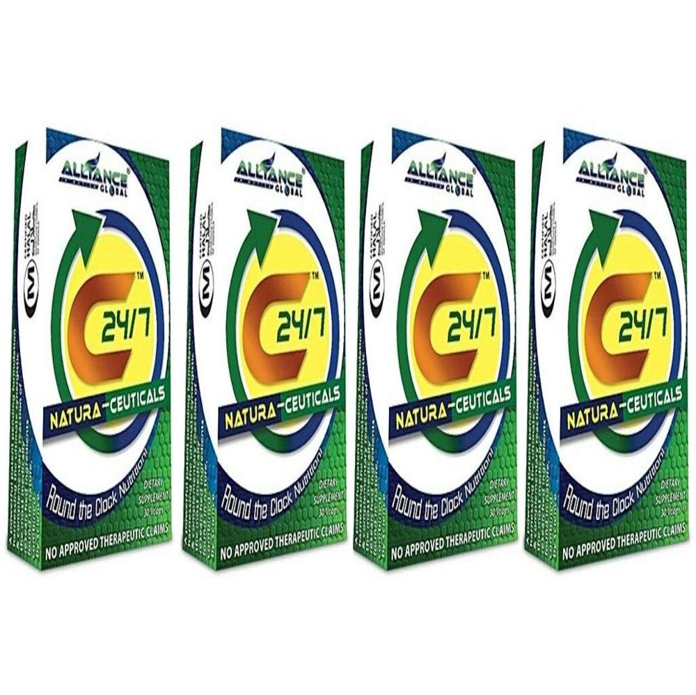 4 Boxes C24/7 Natura- Ceutical Dietary Food Supplement (30 Vegetables capsules/box)