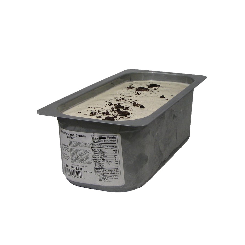 G.S. Italian Cookies and Cream Gelato Frozen - 146 oz (Pack of 2) | Authentic Artisan Dessert
