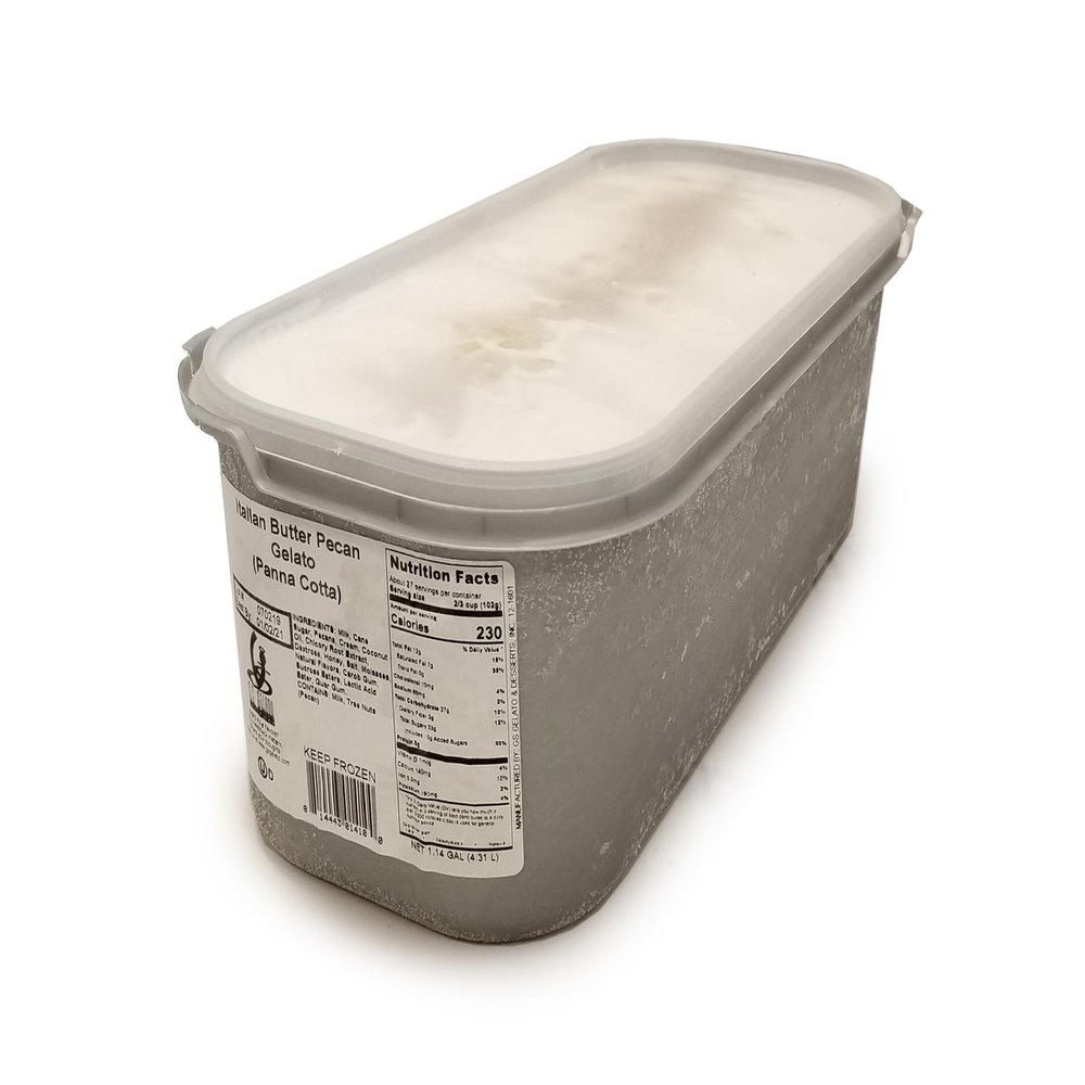 G.S. Italian Panna Cotta (Italian Butter Pecan) Gelato Frozen - 146 oz (Pack of 2) | Authentic Artisan Dessert