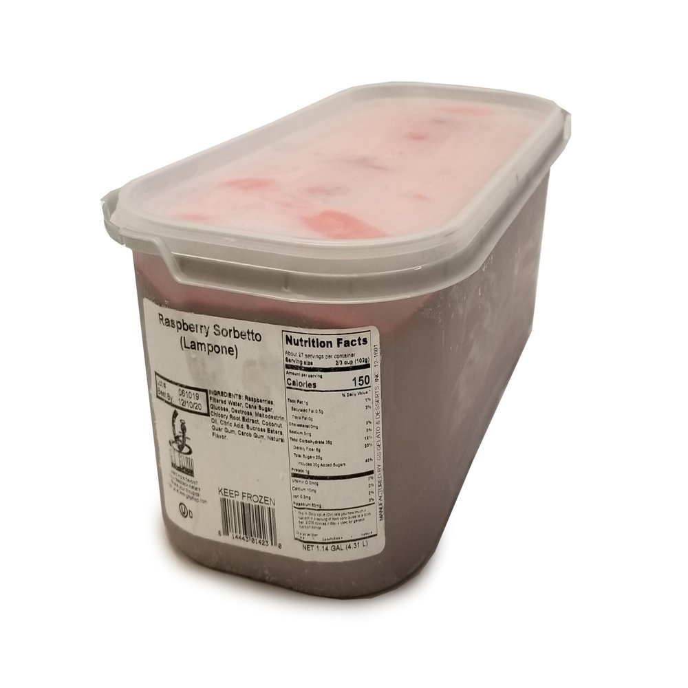 G.S. Italian Raspberry Sorbet Frozen - 143 oz (Pack of 2) | Authentic Artisan Dessert