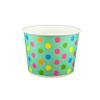 16 oz Yogurt Paper Cups- 1000 Count (Polka Dot -Aqua Rainbow) view 1