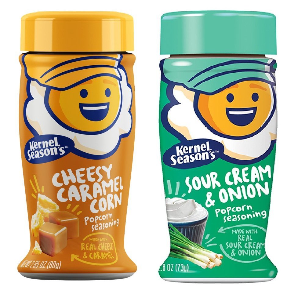 Kernel Season's Popcorn Seasoning 2 pack (Sour Cream & Onion and Cheesy Caramel Corn, 2.4oz)