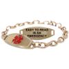 My Identity Doctor Medical Alert Bracelet for Women, Custom Engraved Medic ID, Rose Gold Tone Steel 6mm O-Link Chain, Red, Free ID Card - Made in USA - WRIST SIZE 7.5 inch view 1