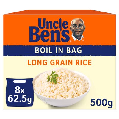 Uncle Ben's Boil in Bag Long Grain Rice (8x62.5g)